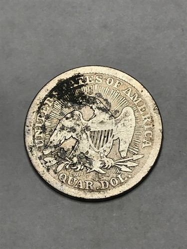 1853 Arrows & Rays Seated Liberty Quarter -F ** Pinkish Purple Toning