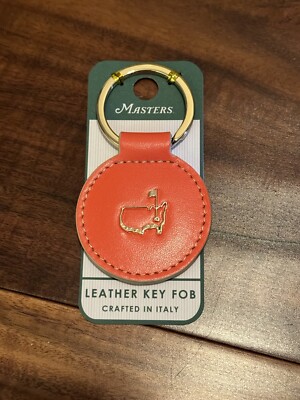 2024 *NEW* Augusta Masters ORANGE ITALIAN LEATHER KEY FOB KEYCHAIN  