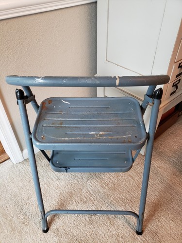 Vintage Samsonite Step Stool Metal Folding Rustic Free shipping!