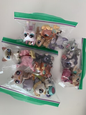 authentic littest pet shop lps - 4 pets + 2 accessories, 1 GUARANTEED dog or cat