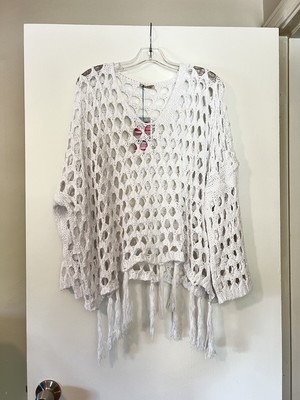 White Fishnet sweater by Miss Mya in O/S