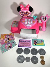 minnie mouse bowtique cash register childrens toy play money atm