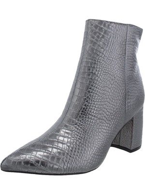 Женские ботильоны MARC FISHER из кожи крокодила серого цвета с острым носком на блочном каблуке 7 М