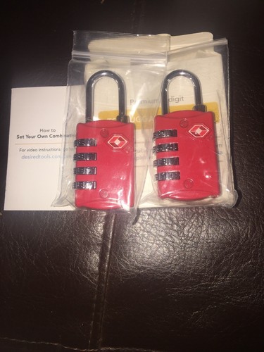 2 Pack TSA Approved Locks 4 Digit Combination Padlock for Luggage Travel Baggage