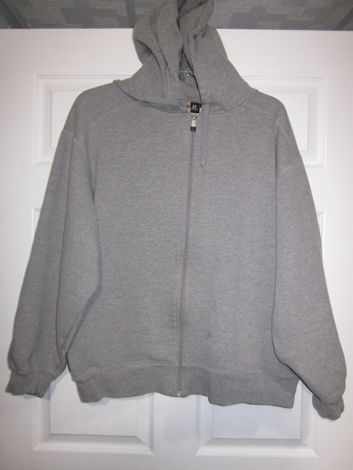 RUSSELL ATHLETIC GYM GRAY TEAM ISSUE FULL ZIP HOODIE, MENS RUSSELL ATHLETIC GYM GRAY TEAM ISSUE FULL ZIP HOODIE, MENS
