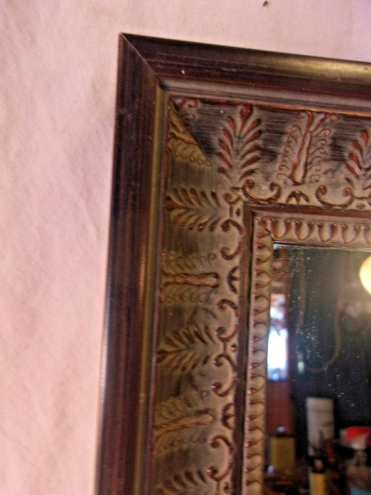 Vintage carved wood frame with mirror 19x22 3/4 mirror 16x20 molding 1 1/2