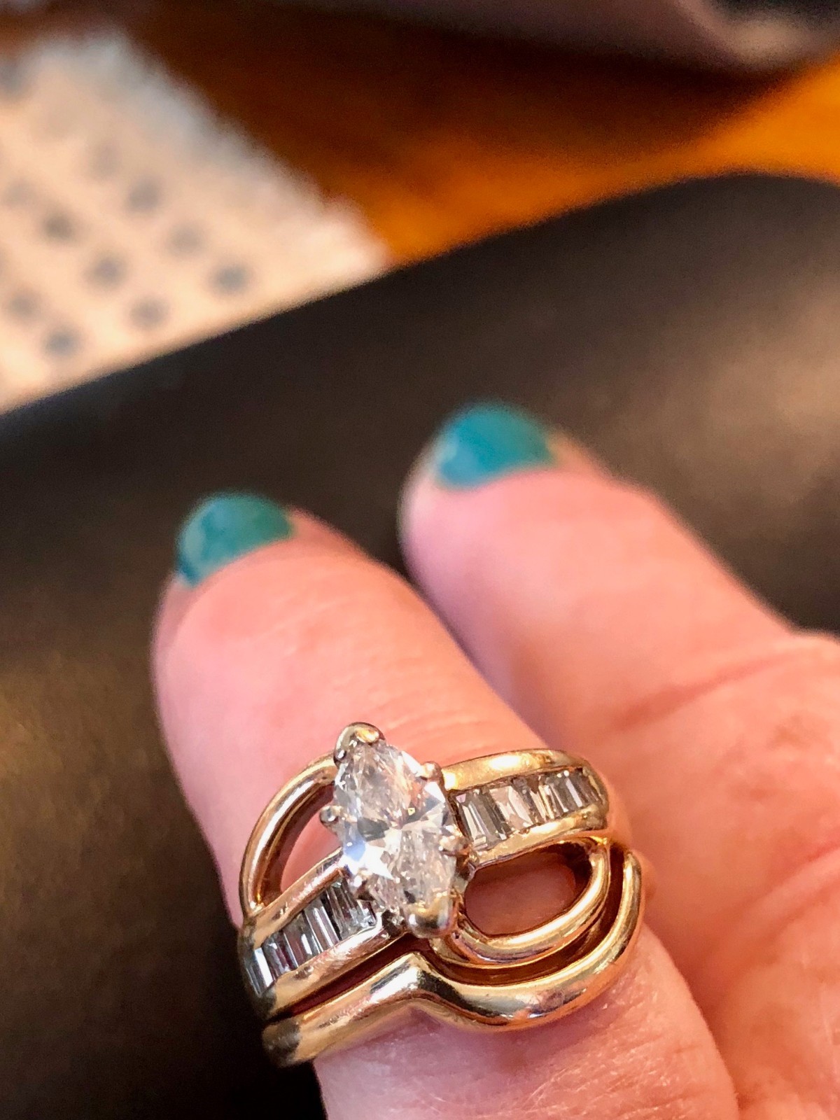 Marquise Diamond Wedding Ring set