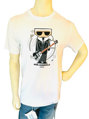 KARL LAGERFELD: ELECTRIC GUITAR ROCK N' ROLL 24 HOUR SALE WHITE XL MSRP $59 NWT