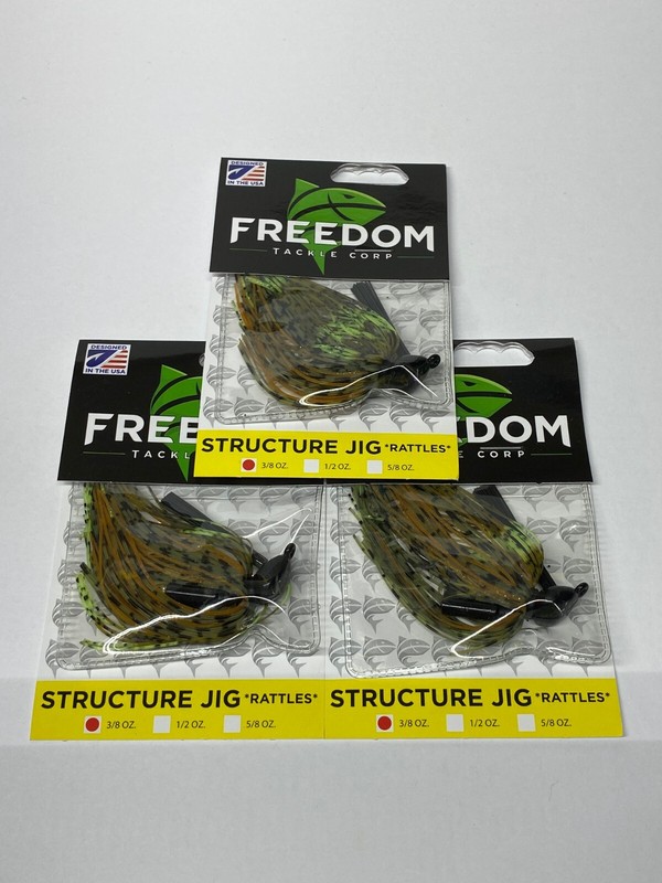 Structure Jigs by Freedom Tackle, Lot of 3, 3/8 oz.,