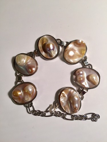 Blister Pearl Shell / Shell Natural  25-20, Oval , 8 “/ 6,5” Bracelet- 2p