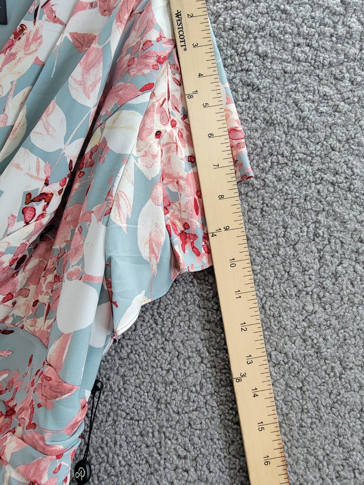 Adrianna Papell Plus Surplice Midi Dress Women's 22W Aqua Multi Back Zip Closure - Picture 5 of 18