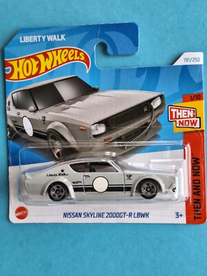 Nissan Skyline 2000GT R LBWK 191   1:64 hot wheels 2024 2000 gt Then and Now