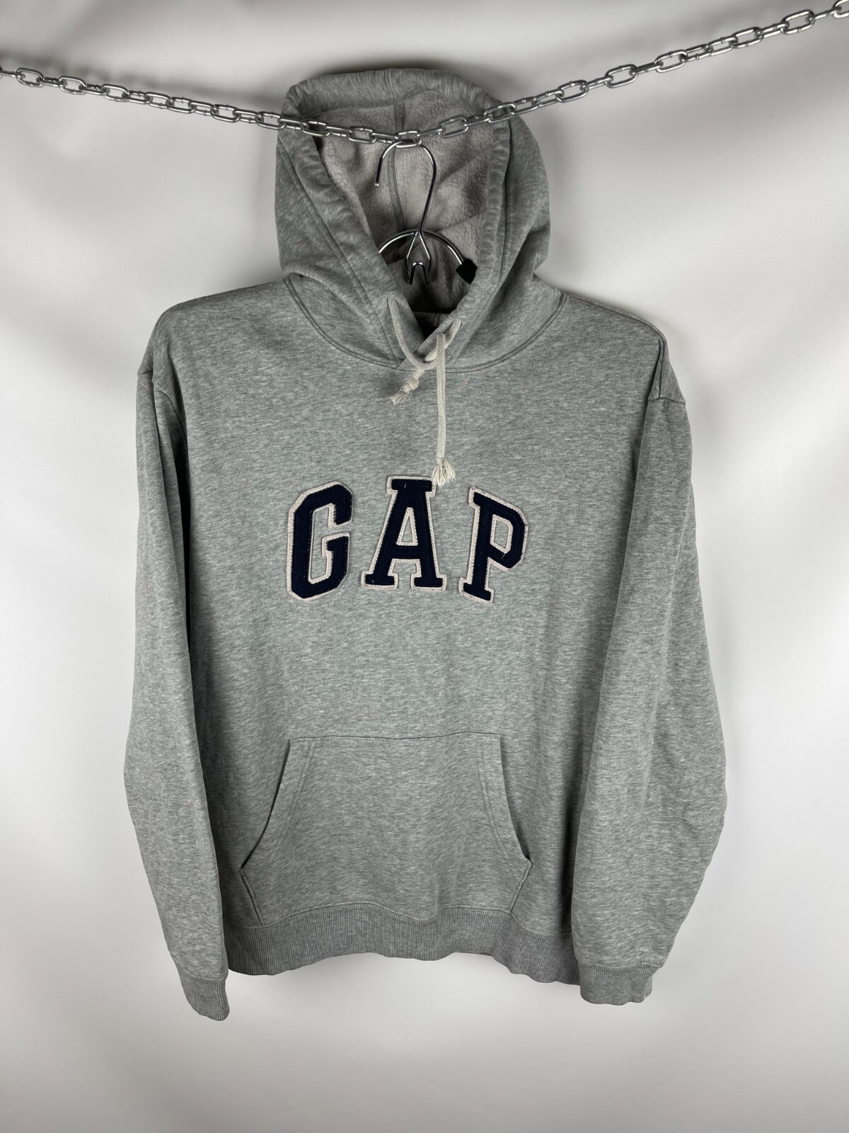 Gap vintage grey big logo embroidered hooded jacket hoodie | eBay UK