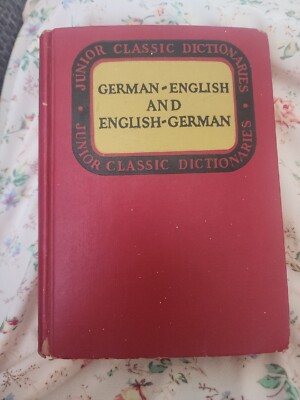 German-English And English-German Dictionary Jr. Classic Series Vintage HB 1946