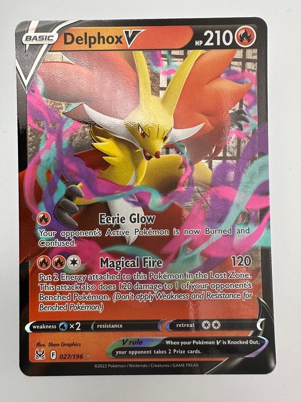 Pokemon TCG Card Lost Origin Delphox V 027/196 Full Art Rare