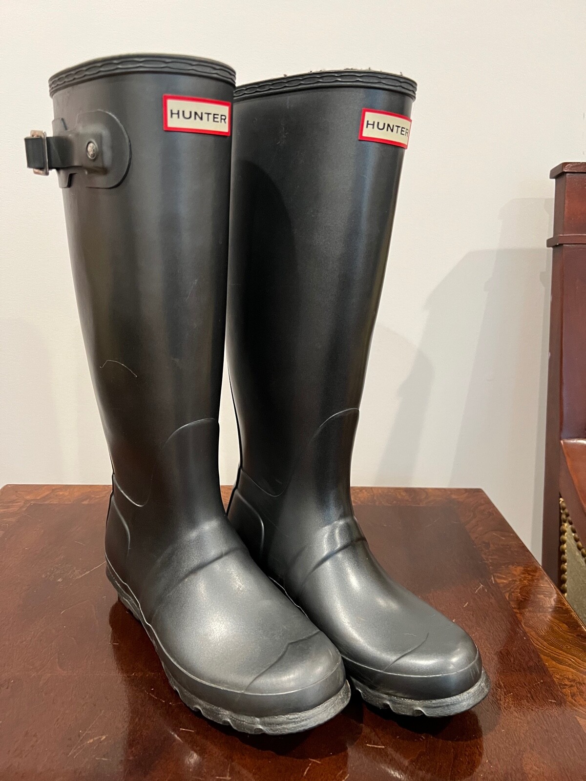 Hunter Boots Original Classic Tall Rain Boots Pewter