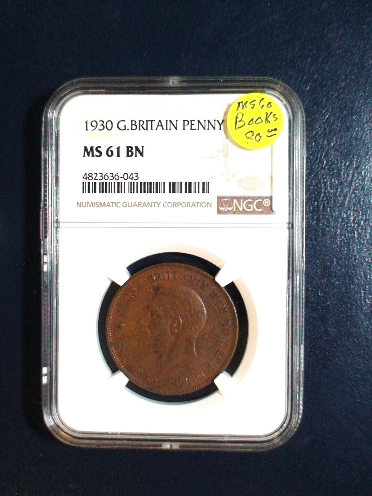 1930 Great Britain Penny NGC MS61 BN UNCIRCULATED 1P Coin PRICED TO SELL!