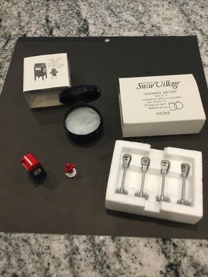 Dept 56 Snow Village - Parking Meter Set of 4 #51780 - Mail Box/Fire Hydrant Etc