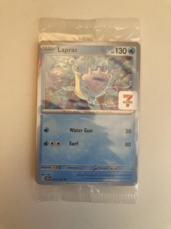 Pokemon Karte Promo Lapras 7/11 Seven 7 Eleven Stamp Card Sealed Stellar 031/142