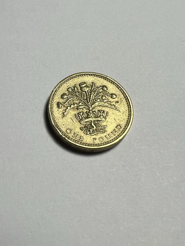 1989 Queen Elizabeth II 1£ Coin Thistle Upside Down Edge