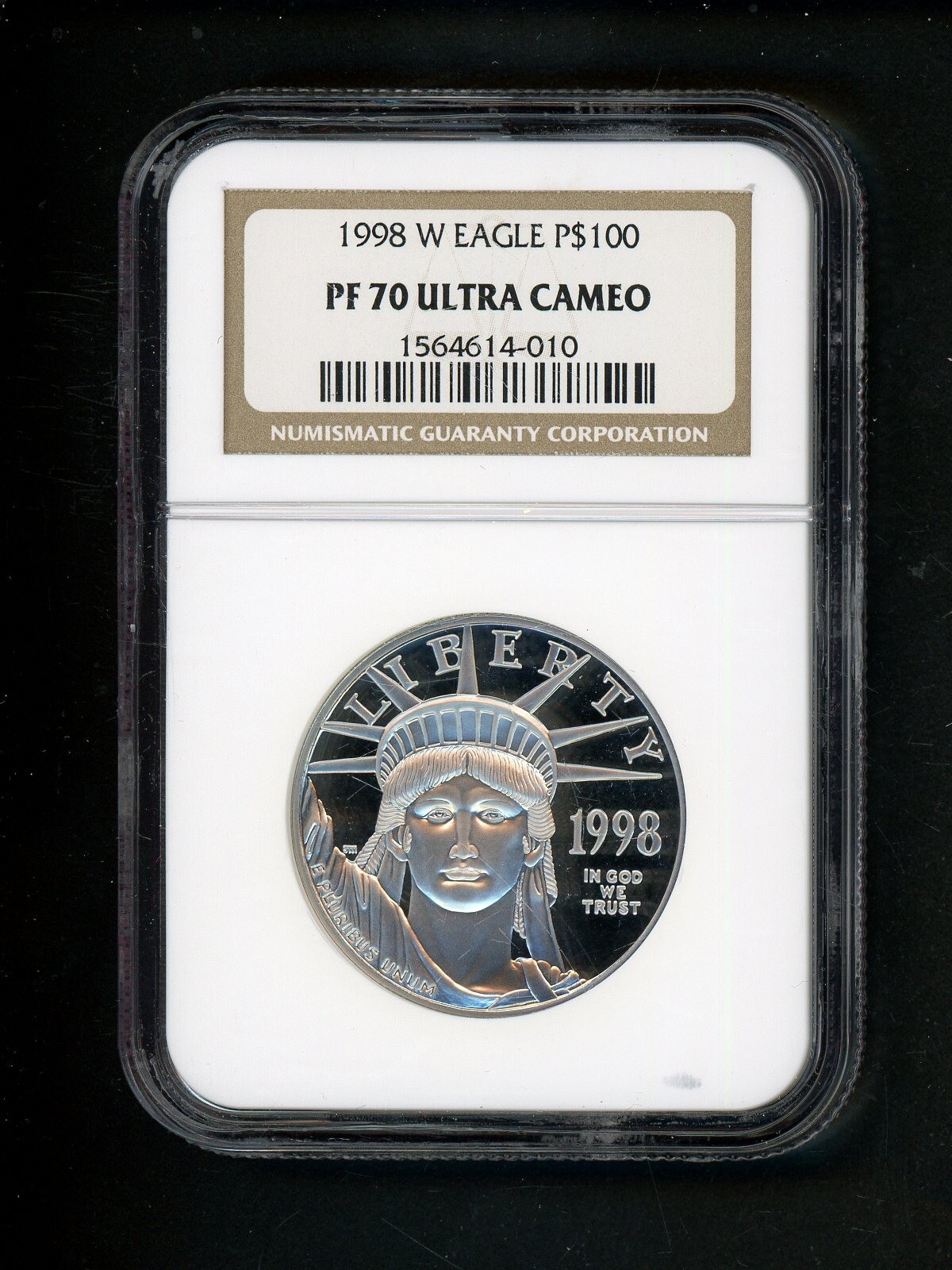 1998 W US 1 OZ Platinum American Eagle $100 NGC PR 70 Ultra