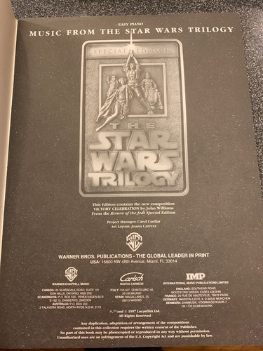 Music from The Star Wars Trilogy – Special Edition Easy Piano Songbook 321871