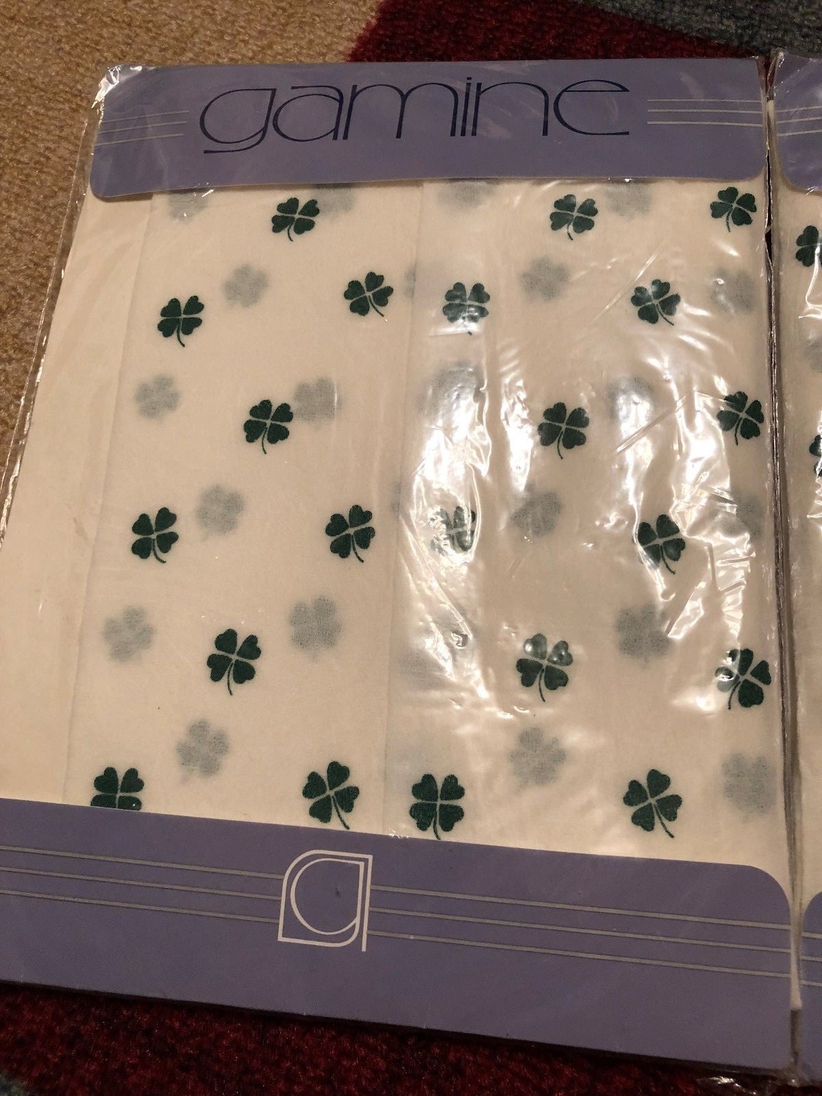 Vintage Gamine St Patrick Day Pantyhose Size B New in Package TWO PAIR NIP