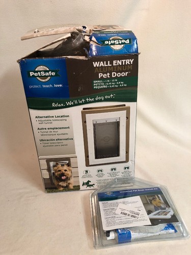 PetSafe Wall Entry Aluminum Pet Door Small PPA11-10915 up to 15lbs NEW open box
