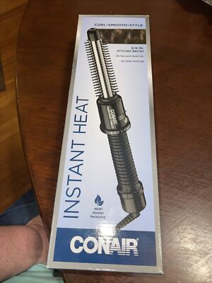 Conair Instant Heat Styling Brush 3/4 Inch Curling Iron Smooth
