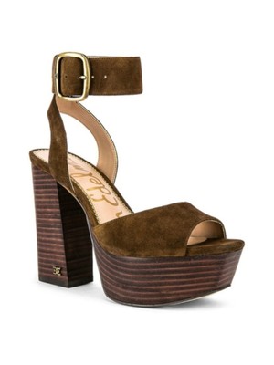 

Женские коричневые кожаные сандалии SAM EDELMAN 1-1/2 на платформе от дождя с квадратным носком 9,5, Коричневый, G6143L2