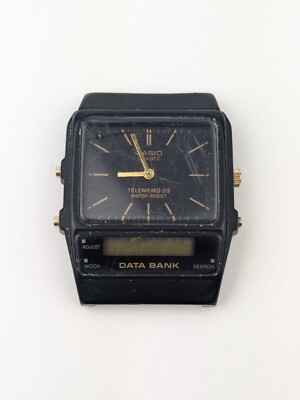 Vtg Casio Data Bank AB-10W Japan Ana-Digi Watch AS-IS PARTS REPAIR 