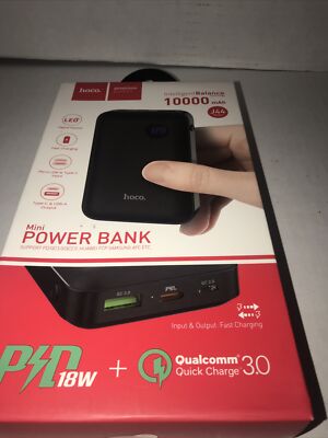 Power Bank External Battery Hoco J44 10000 Mah /2 Usb Black New & Sealed