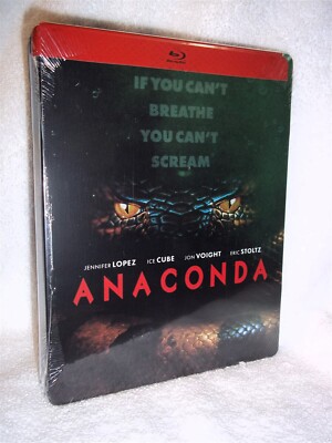 Anaconda (Blu-ray, 2024, STEELBOOK) NEW Ice Cube Jennifer Lopez horror adventure