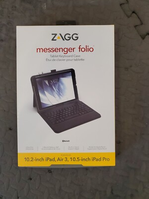 Zagg Messenger Folio Tablet Keyboard Case iPad Air/Air 3/10.5-inch iPad Pro/iPad