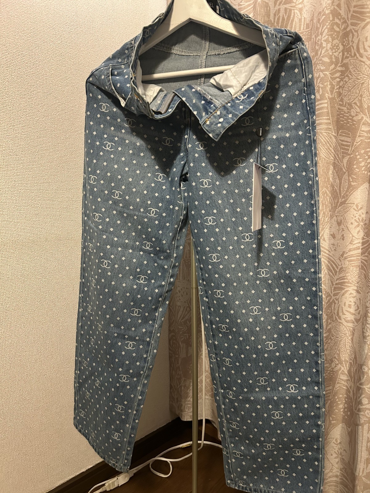 CHANEL Coco Mark Denim Pants Light blue F/S from Japan in