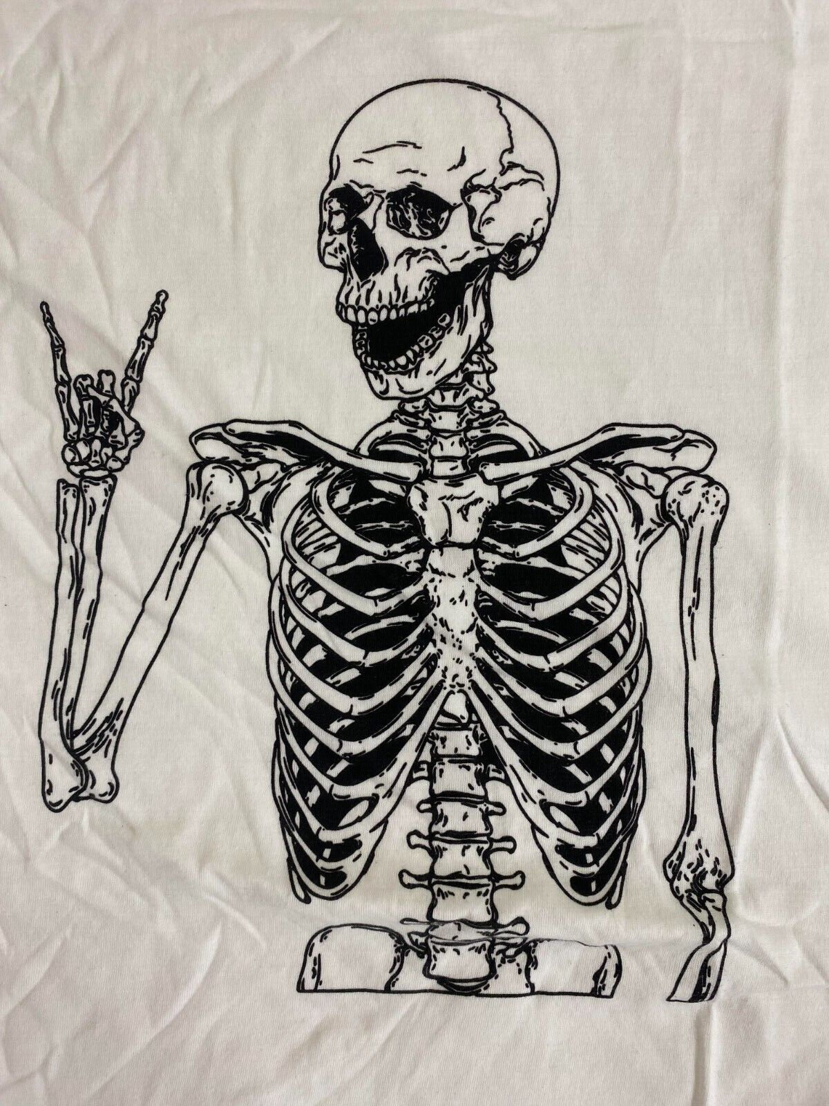 Rock On Smiling Skull Skeleton Gothic T-Shirt Adult Sizes Rock On Smiling Skull Skeleton Gothic T-Shirt Adult Sizes