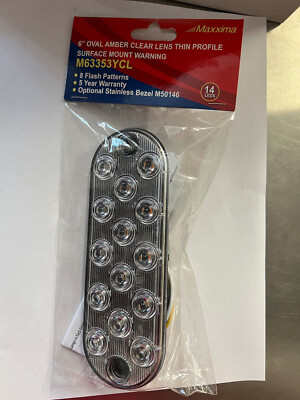 MAXXIMA M63353YCL 6'' Oval Thin Profile Surface Mount LED Class 1 Warning Strobe 