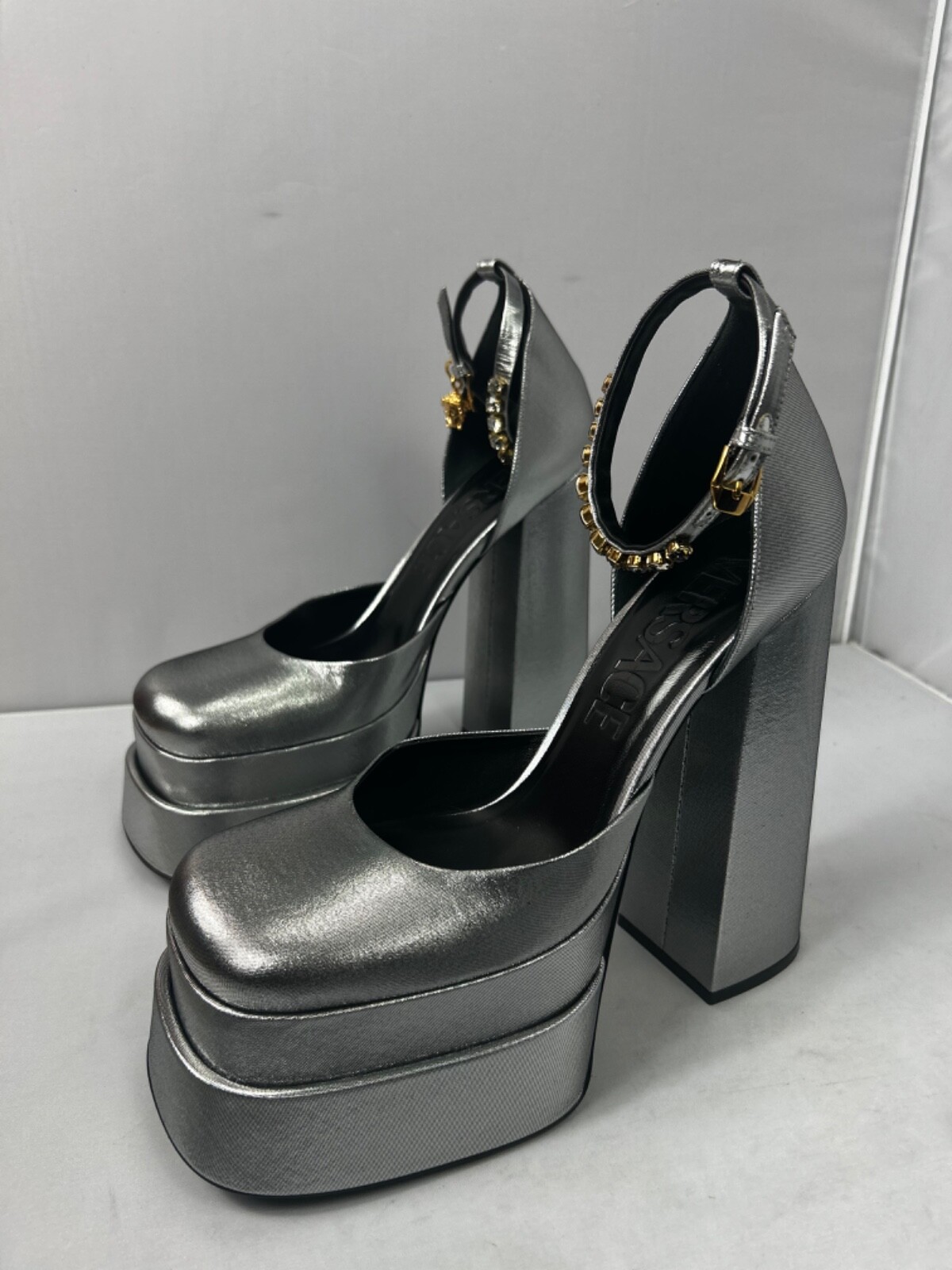 Versace medusa Aevitas Platform silver pumps 42 | eBay