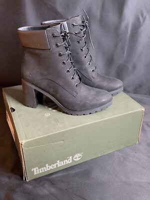Timberland Allington A1JVB Womens Black Round Toe Lace Up Ankle Boots Size 10