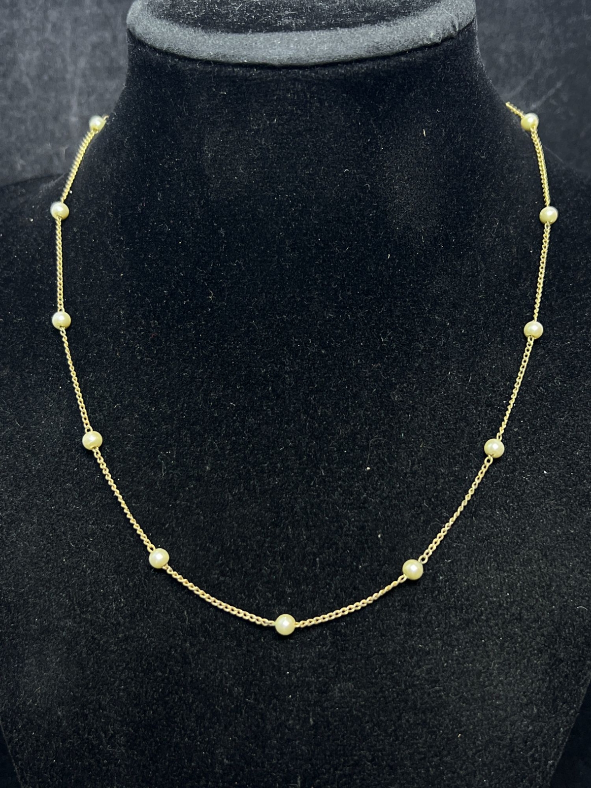 ☆関税込☆VINTAGE HOLLYWOOD☆Stone Bar Pearl Necklace