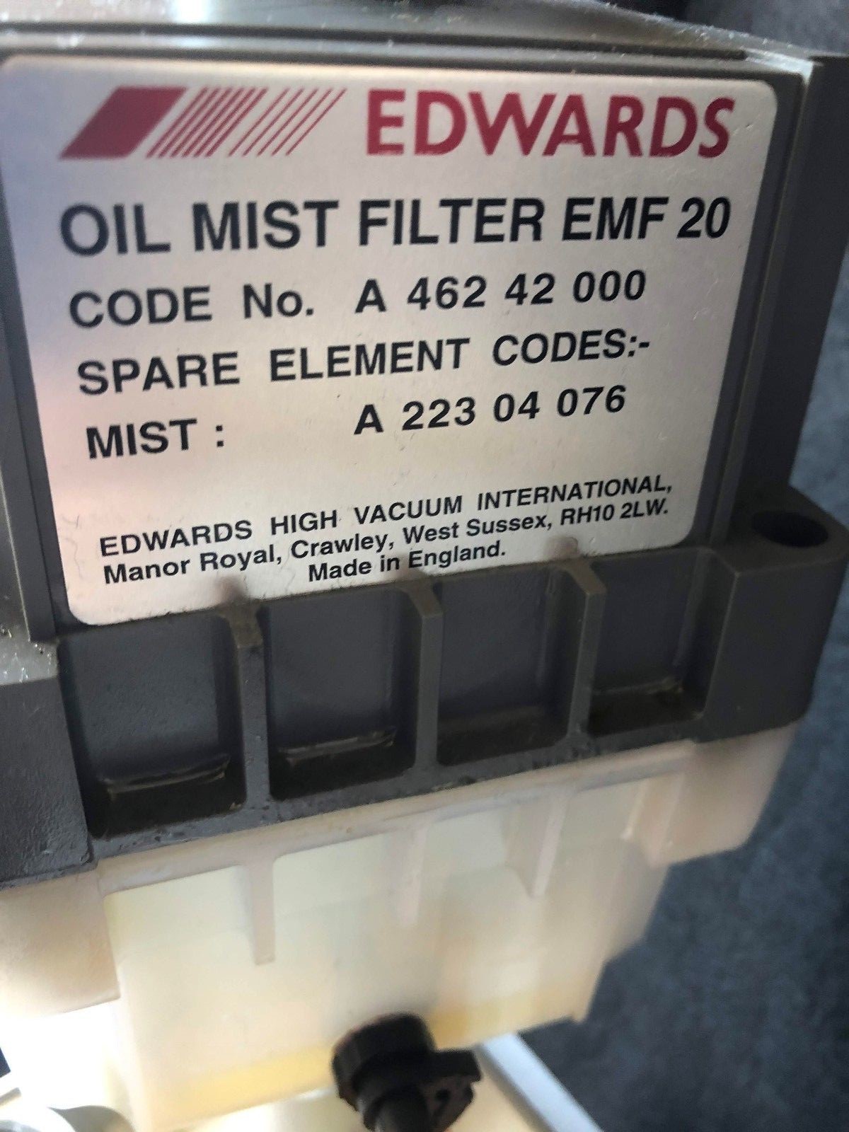 Edwards  E2M28 Rotary Vane Dual Stage Mechanical Vacuum Pump with EMF20#2