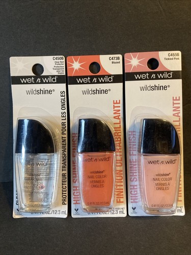 Lots Of 3 Wet And Wild Wildshine Nail Polish C450B/C473B/C455B (Lot#9)