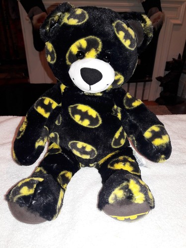 Build A Bear Batman DC Comics Bear Plush  Stuffed Black Yellow