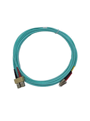 5M LC to SC UPC Duplex 10G OM3 Fiber Optic Patch Cable Cord - Corning AQUA
