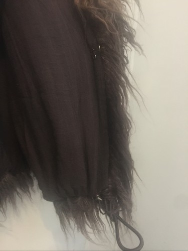 Pre-owned Free People Terra Coat Ombre Fringe Shag Jacket Xs Retails $368 Brown Motif