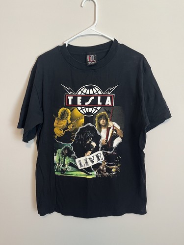 【80's Vintage】TESLA Tour 1987 USA製 Tシャツ Vintage 1987 TESLA Mechanical Resonance Concert Tour T-Shirt