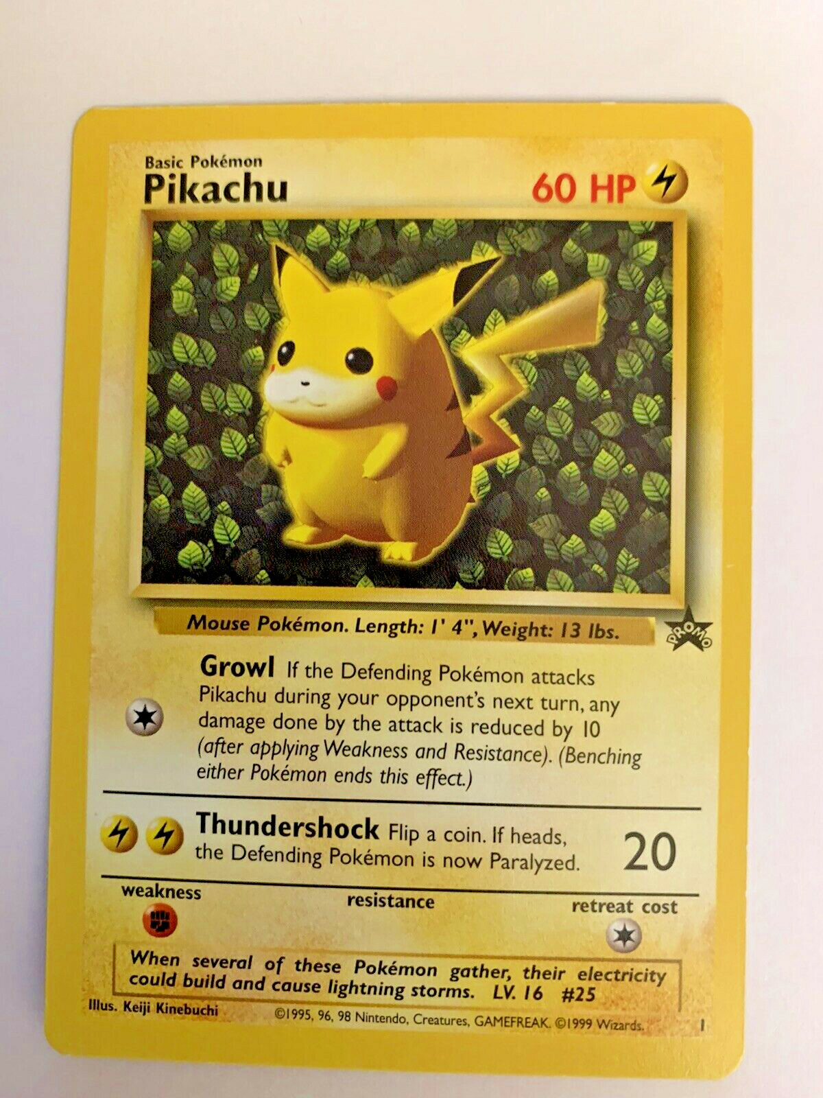 英版ストライク LeaguePromo 1st PLACE Pikachu Black Star #1 League Promo WOTC Pokemon Card Near
