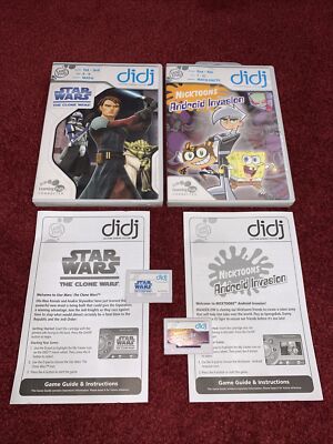 2 LeapFrog Didj Education Games Nicktoons Android Invasion SpongeBob & Star Wars