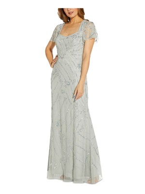 

ADRIANNA PAPELL Женское светло-голубое вечернее платье с треугольной спиной на подкладке, Light blue