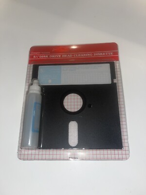 5.25 Disk Drive Head Cleaner w/ Solution 5 1/4 Diskette Cleaning Kit New